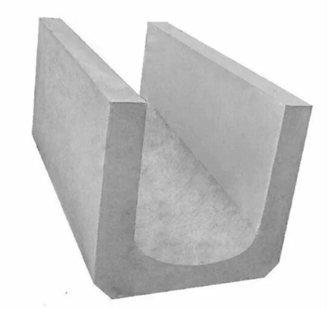 Precast U-shaped concrete drain channel section